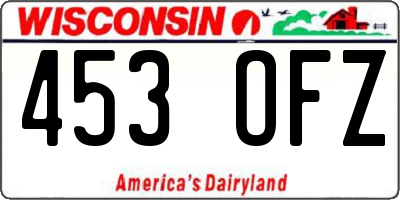 WI license plate 453OFZ