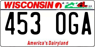 WI license plate 453OGA