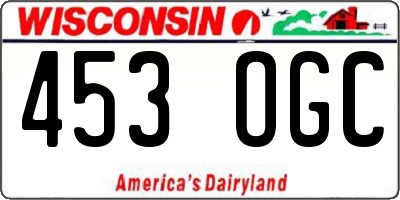 WI license plate 453OGC