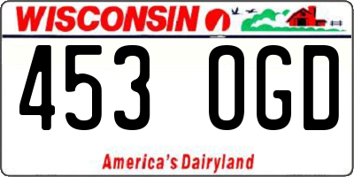 WI license plate 453OGD