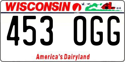 WI license plate 453OGG