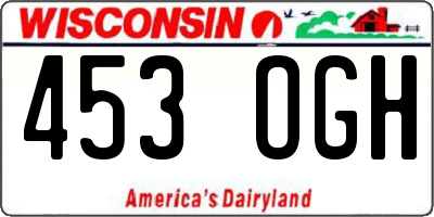 WI license plate 453OGH