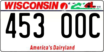 WI license plate 453OOC