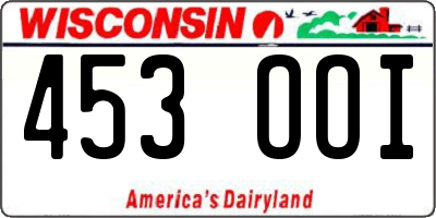 WI license plate 453OOI