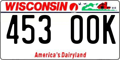 WI license plate 453OOK