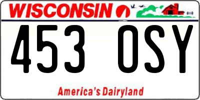 WI license plate 453OSY