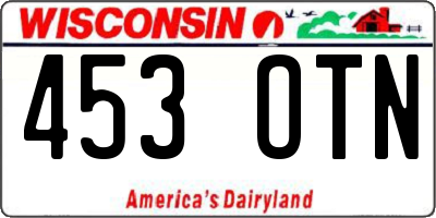 WI license plate 453OTN