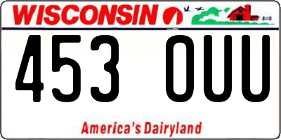 WI license plate 453OUU
