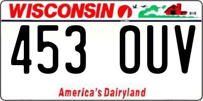 WI license plate 453OUV