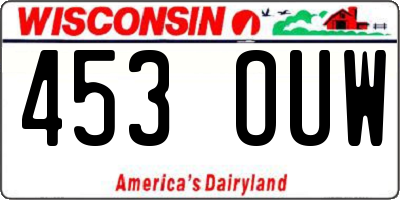 WI license plate 453OUW