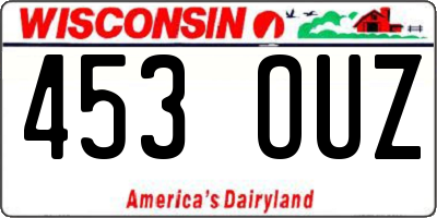WI license plate 453OUZ