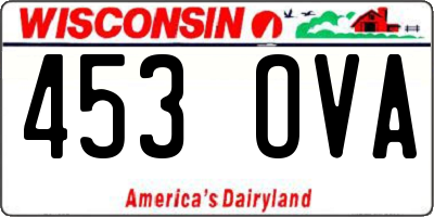 WI license plate 453OVA