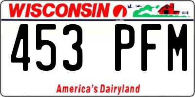 WI license plate 453PFM