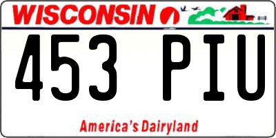 WI license plate 453PIU