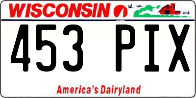 WI license plate 453PIX
