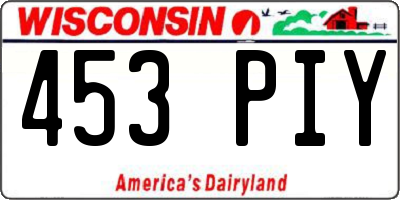 WI license plate 453PIY