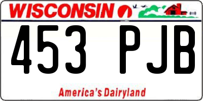 WI license plate 453PJB