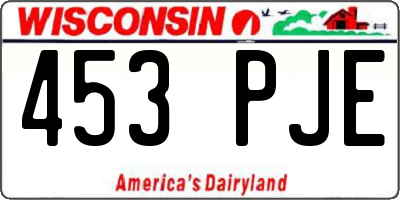 WI license plate 453PJE