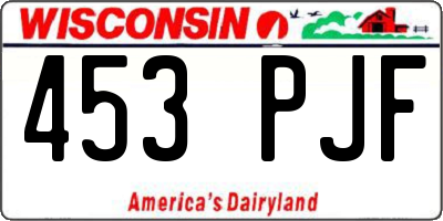 WI license plate 453PJF