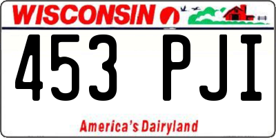 WI license plate 453PJI