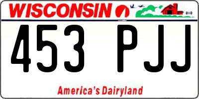 WI license plate 453PJJ