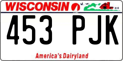 WI license plate 453PJK