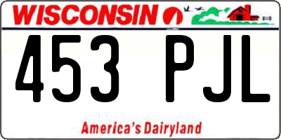 WI license plate 453PJL