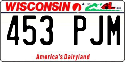 WI license plate 453PJM