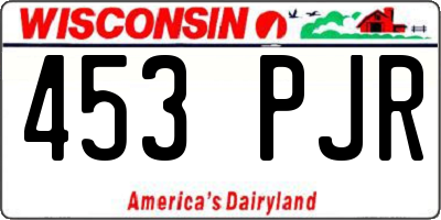 WI license plate 453PJR