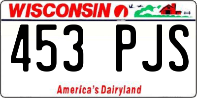 WI license plate 453PJS