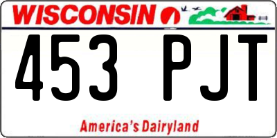 WI license plate 453PJT