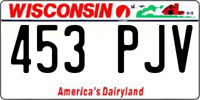 WI license plate 453PJV