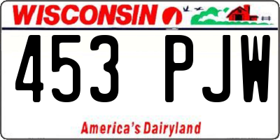 WI license plate 453PJW