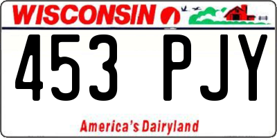 WI license plate 453PJY