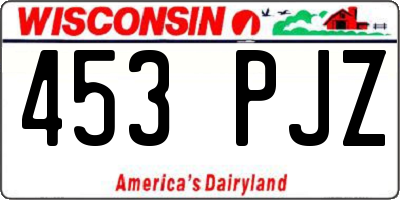 WI license plate 453PJZ
