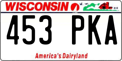 WI license plate 453PKA