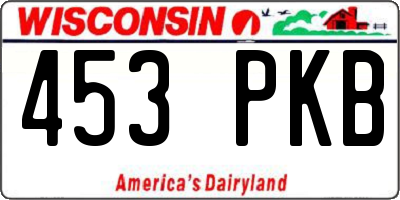 WI license plate 453PKB