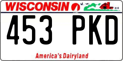 WI license plate 453PKD