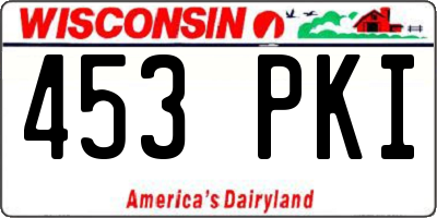 WI license plate 453PKI