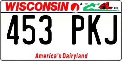 WI license plate 453PKJ