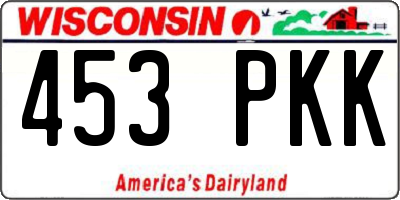 WI license plate 453PKK