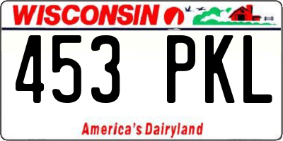 WI license plate 453PKL
