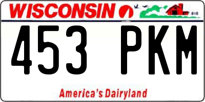 WI license plate 453PKM