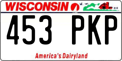 WI license plate 453PKP