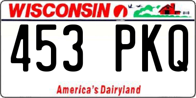 WI license plate 453PKQ