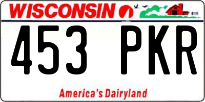 WI license plate 453PKR