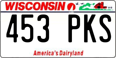 WI license plate 453PKS