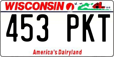 WI license plate 453PKT
