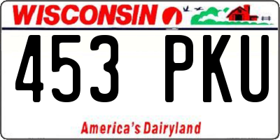 WI license plate 453PKU