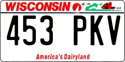 WI license plate 453PKV